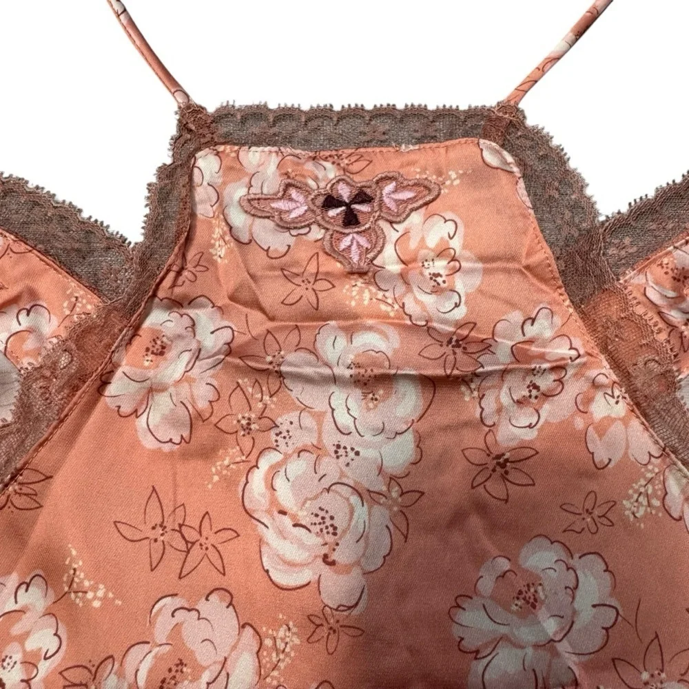 NWT New Free People Night Special Tangerine Combo Cami Top Size L